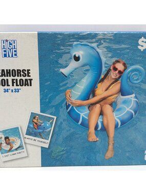 Seahorse Pool Float 34" X 33" Inflatable For Ages 6+ By High Five